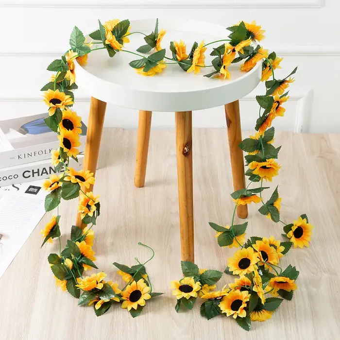 Fleurs artificielles de tournesol de 2.3m