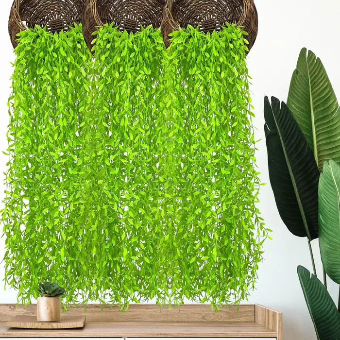 Plantes artificielles suspendues en saule pleureur
