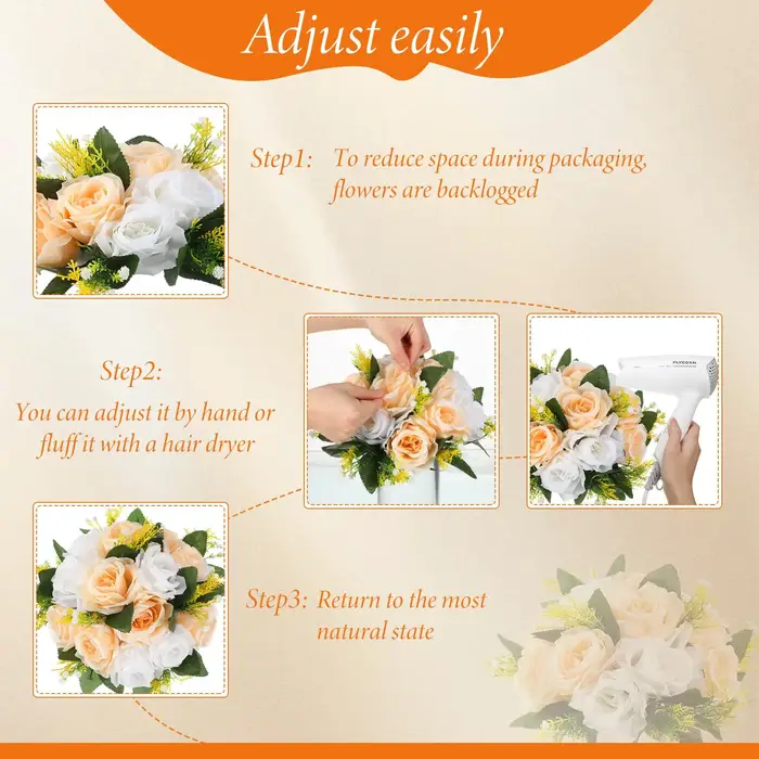 Uflower 6 pièces fleurs artificielles boule pièce maîtresse décorations de Table