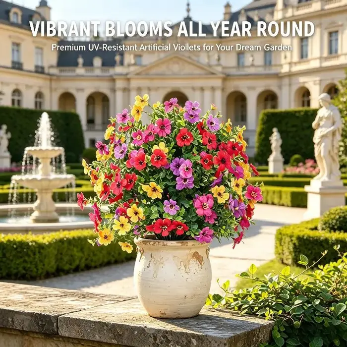 Fleurs artificielles de 18 pouces avec piquets de fixation au sol