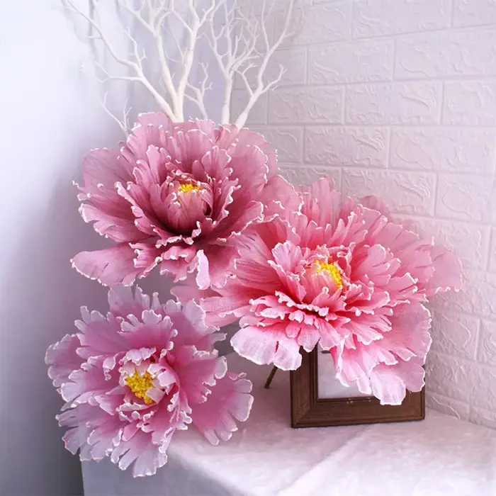 Grande fleur de pivoine artificielle tridimensionnelle pour la décoration de la maison