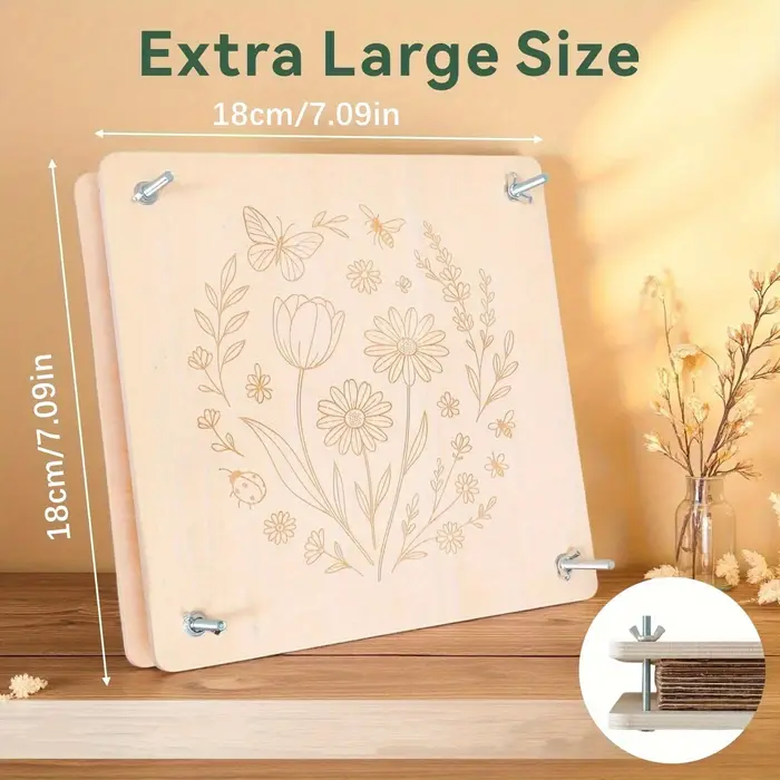 Kit de pressage de fleurs en bois, ensemble de pressage de feuilles et de plantes réutilisable pour la création de fleurs séchées DIY