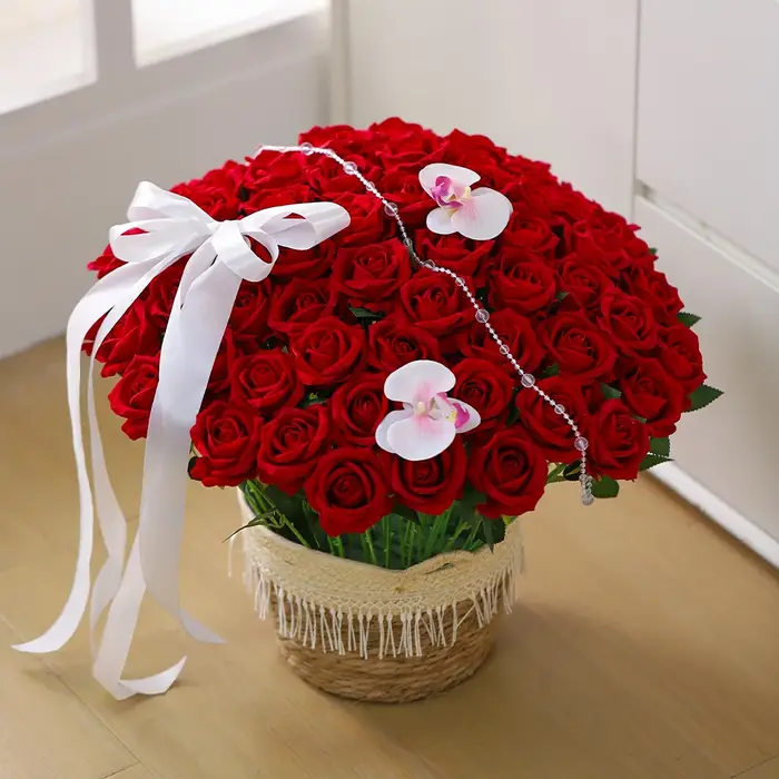 Bouquet de roses artificielles 49cm