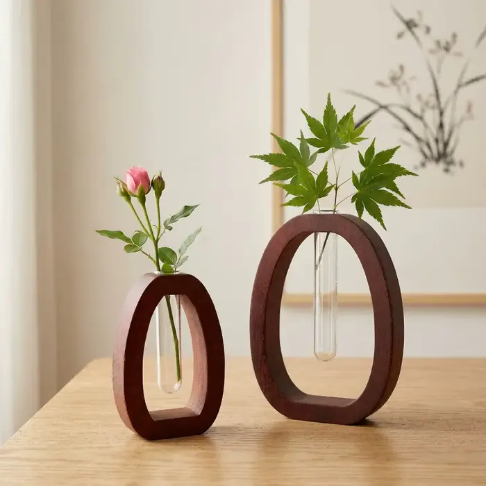 Petit vase en bois simple
