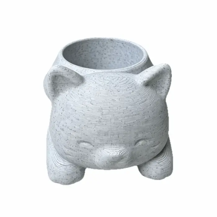 Pot de fleurs amusant imprimé en 3D en forme de chat