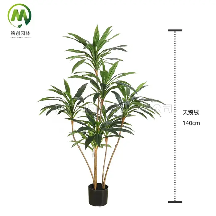 Plante verte simulée velours haut de gamme fer brésilien fausse plante en Pot intérieur simulé vert 