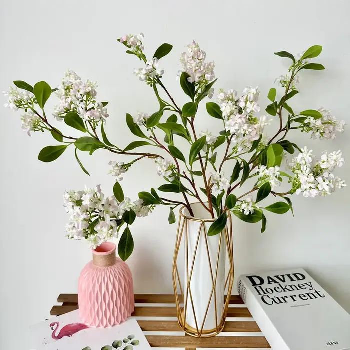 Fleurs artificielles en soie de lilas pour bouquet de mariée