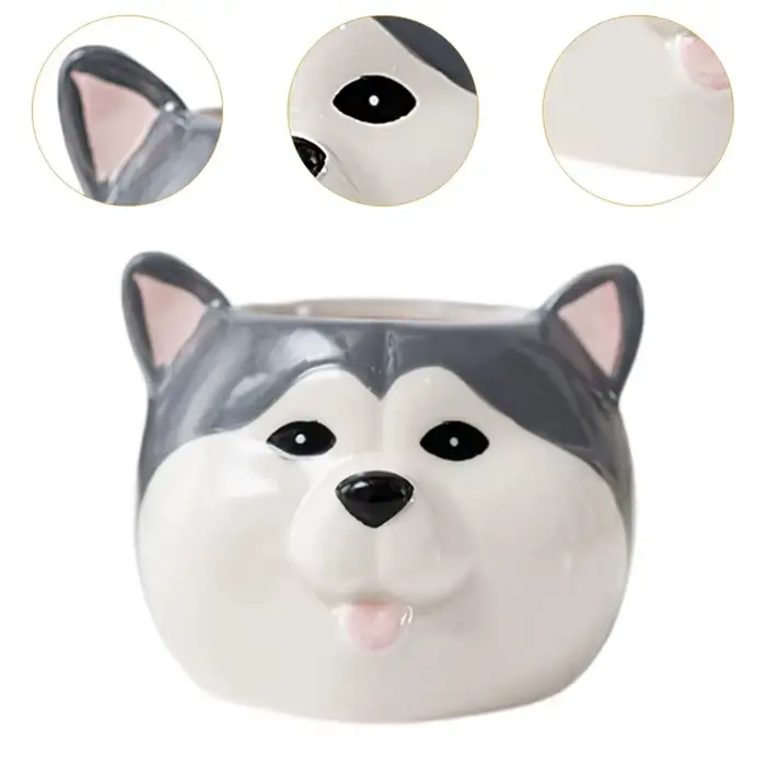 Pot de fleur en céramique, Pot de fleur d'animal de dessin animé, série de chiens mignons, Pot de fl