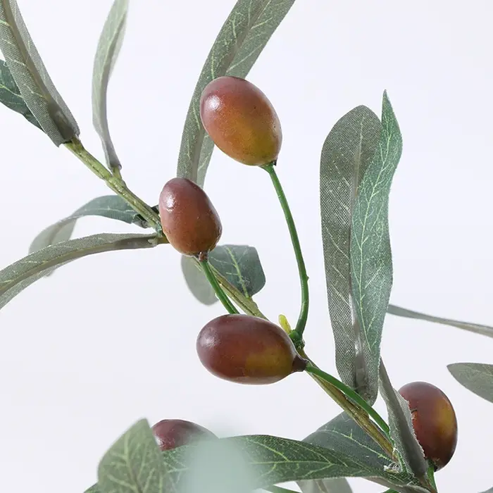 Plantes artificielles feuilles vert Olive Branches d'arbre nouvel an fruits accessoires Photo maison chambre mariage extérieur intérieur décoration cadeau soie
