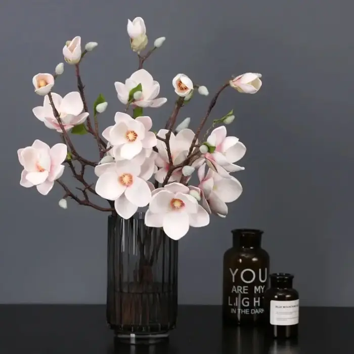 Simulation de haute qualité grande Magnolia artificielle de luxe fleur