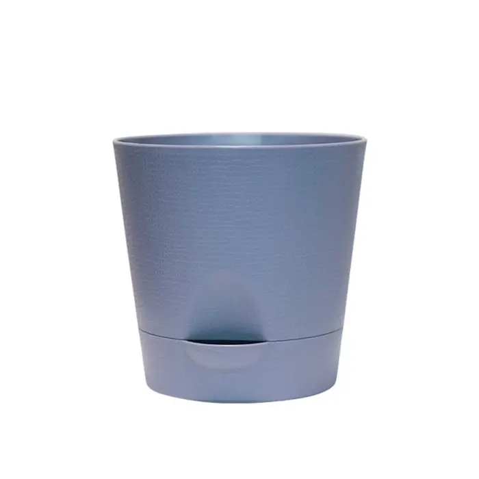 Pot de fleurs multicolore auto-arrosant en plastique, pot de fleurs rond respirant avec fond amovibl