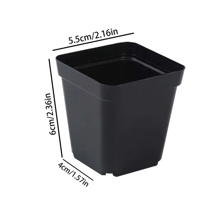 Pots pour semis, pots carrés noirs pour semis, 50 pièces, pots de démarrage, pots de pépinière, Kit 