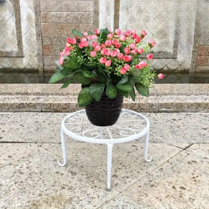 Support pour plantes en fer antirouille en métal robuste, 2 pièces, parfait pour les jardinières et 