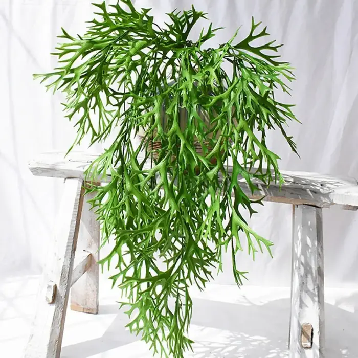 Plantes artificielles de 80 cm, fougères de cerf en plastique, feuilles réalistes, plantes artificielles suspendues au mur