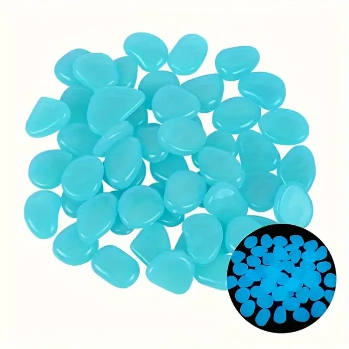 Pierres de jardin scintillantes en résine, 100 pièces, roches lumineuses pour paniers, Pots de fleur