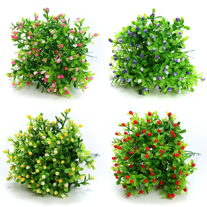 Bouquet d'herbe artificielle de Milan, 6 pièces, fausses plantes vertes, décor de fête de mariage à domicile, accessoires Photo, cespou de Grain de Milan