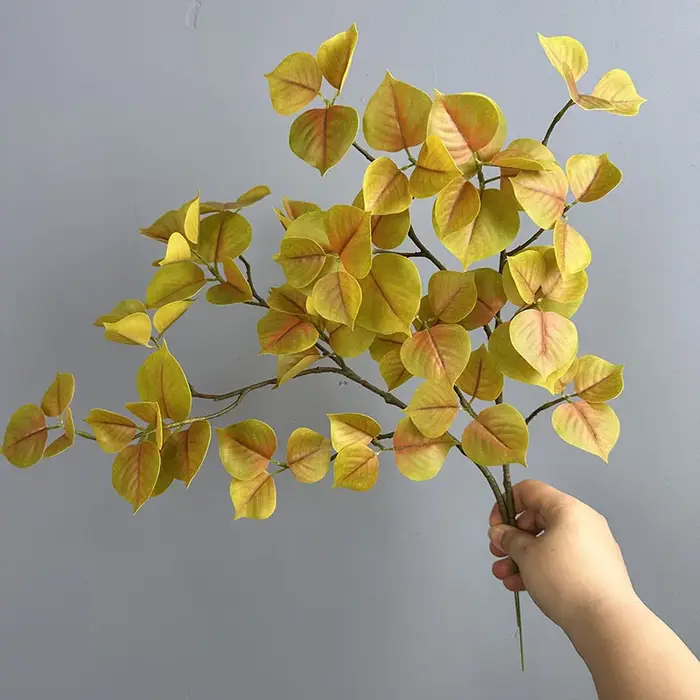 8 pièces de feuilles de Sapium Sebiferum artificielles en plastique
