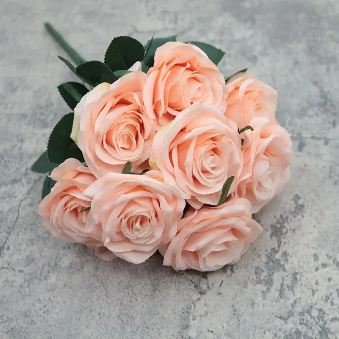Rose bleue fleur artificielle 10 têtes grand Bouquet fleurs artificielles Roses