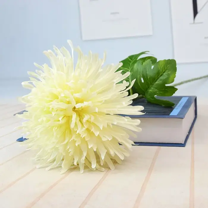 Fleur artificielle chrysanthème grande tête de fleur noyau chrysanthème mariage décoration de mariag