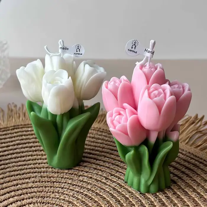 Bougie parfumée en forme de tulipe style Ins