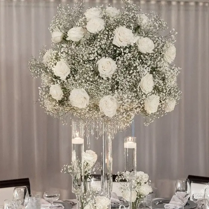 Boule de fleurs de gypsophile artificielle pour la décoration de scène de mariage