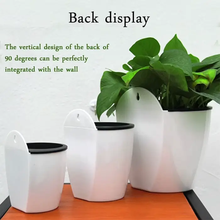 Pot de fleur mural en plastique absorbant l'eau automatique