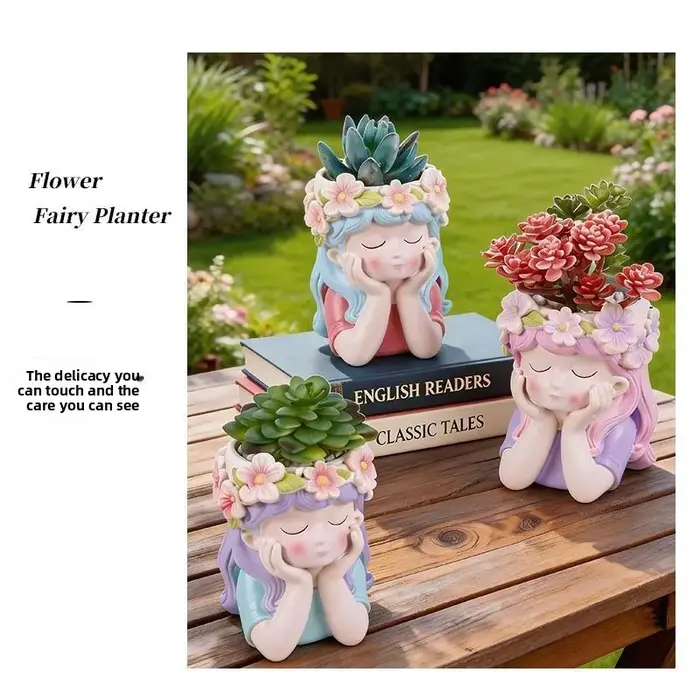 Joli pot de fleurs créatif en résine