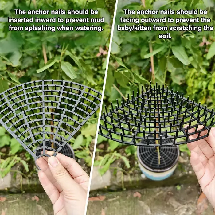 Grille de protection de sol pour pot de plantes à double usage