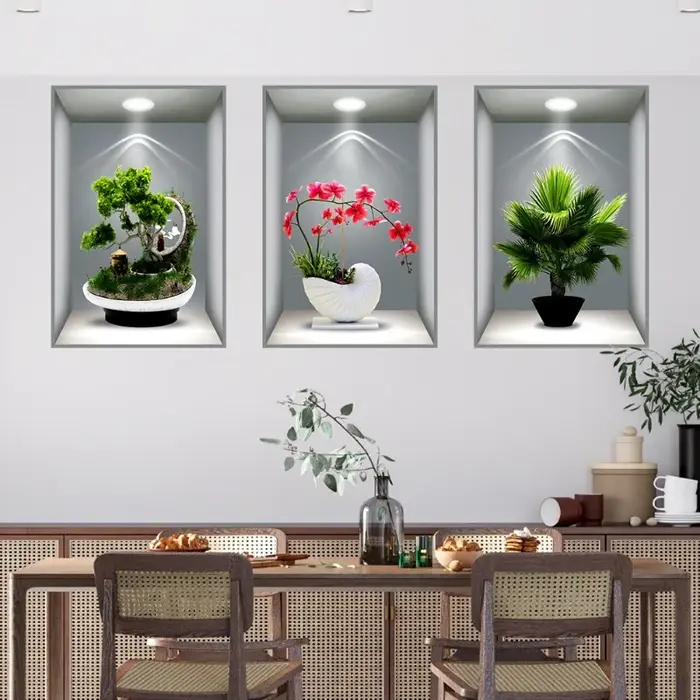 Autocollants de plantes en pot auto-adhésifs