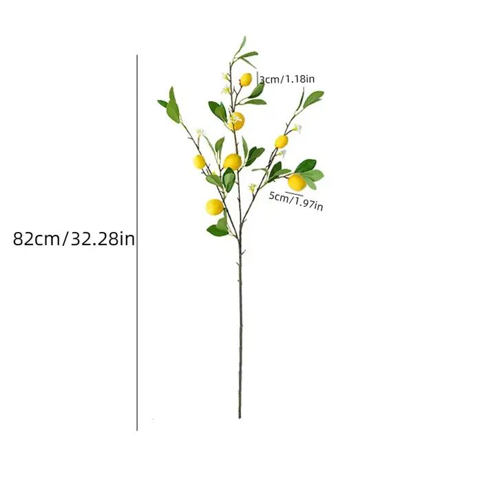 Branche de fruits de citron de luxe avec feuilles vertes