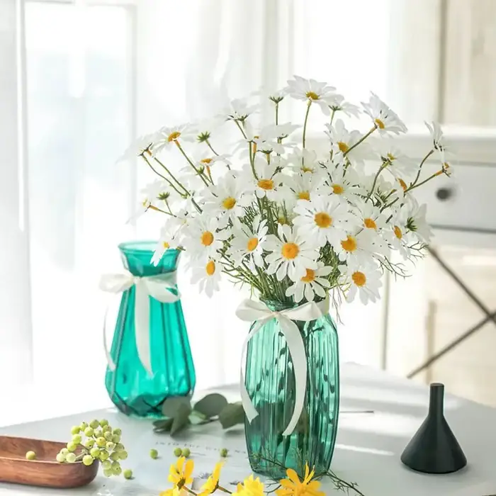 Fleurs artificielles soie Daisy pas cher Bouquet de mariée Festival Accueil mariage jardin Table Decorati bricolage cadeaux scène plante accessoires