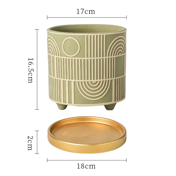 Pot de fleur cylindrique en céramique simple