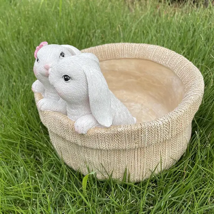 Pot de fleur de lapin de pâques