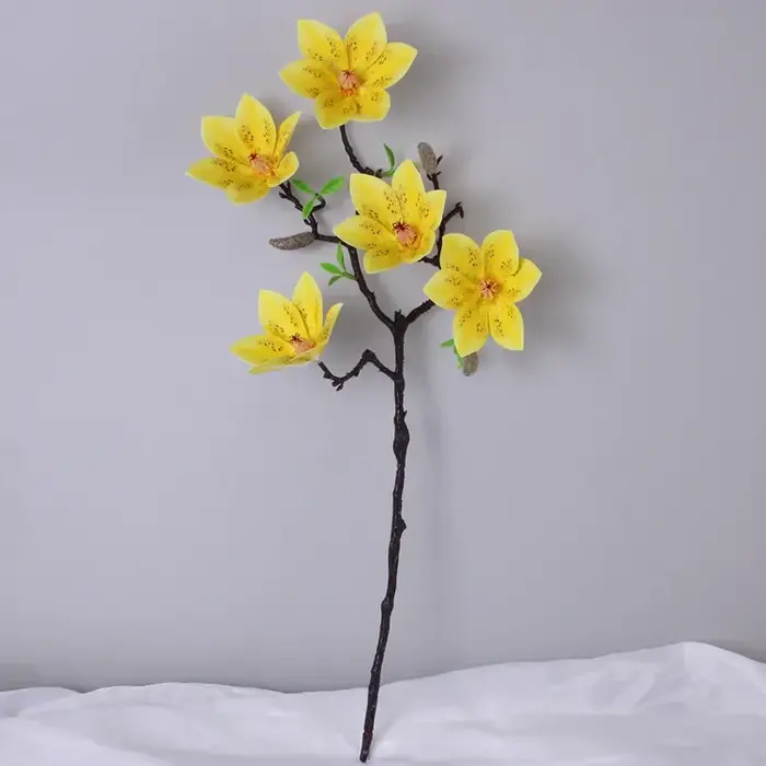 Fleurs Artificielles Magnolia en PU pour Décoration de Maison