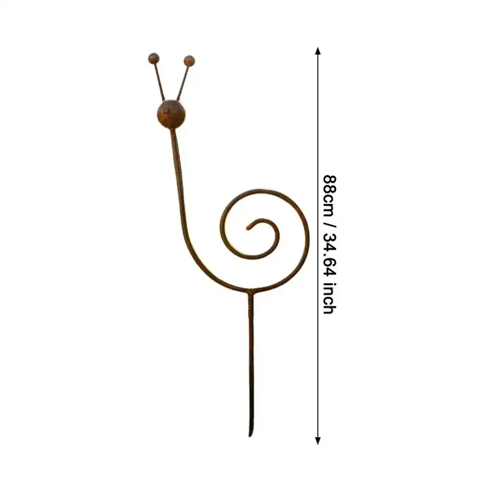 Piquets de jardin en métal vintage en forme d'escargot pour plantes grimpantes