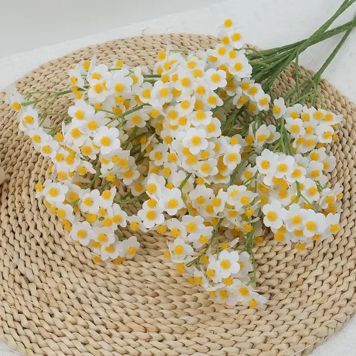 Petite marguerite artificielle plante verte florale soie fausses fleurs centre commercial décoration Simulation camomille automne fleur Orange