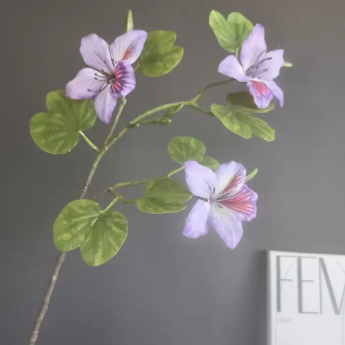 2 pièces impression 3D fleurs de Bauhinia artificielles plantes vertes décor d'hôtel plante de Simulation blanc