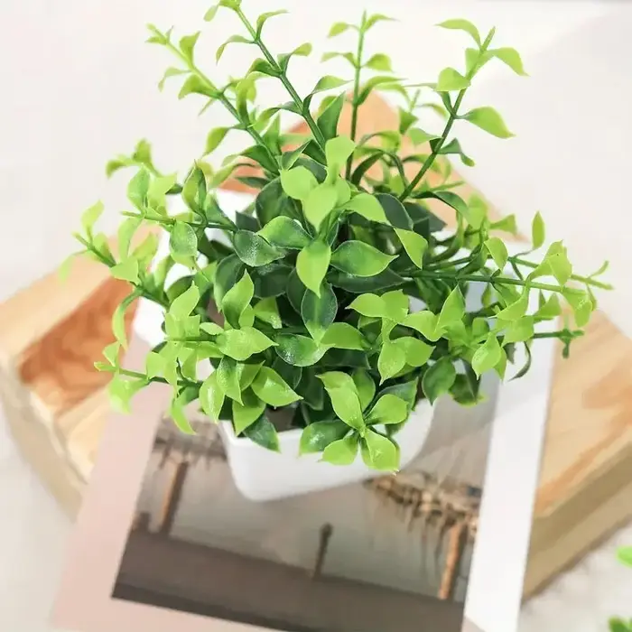 Bonsaï artificiel vert fausse plante plantes en pot décorations intérieures et extérieures de chambre à coucher de