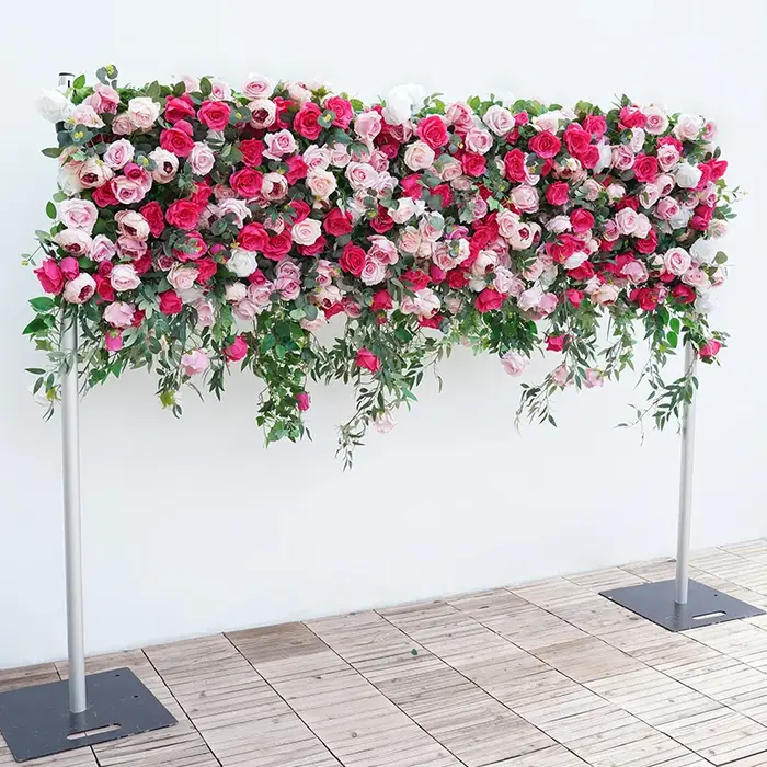 Mur de plantes de gazon de Milan vert feuille de saule Rose de luxe