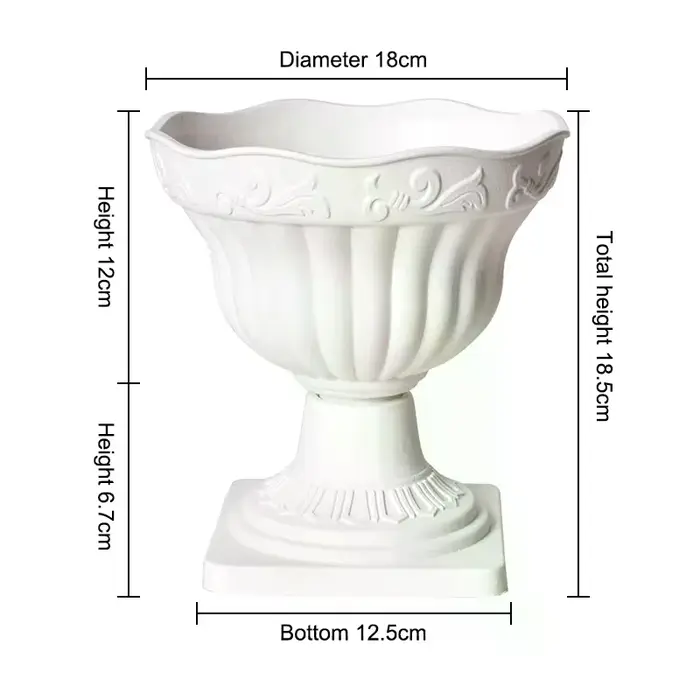 Grand jardinière extérieure colonne romaine Pot de fleur Pots de plantation balcon ménage blanc en plastique porche décor Pot de fleurs