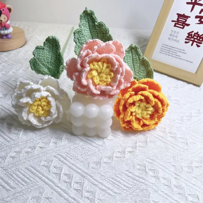 Bouquet de pivoines au crochet fait à la main