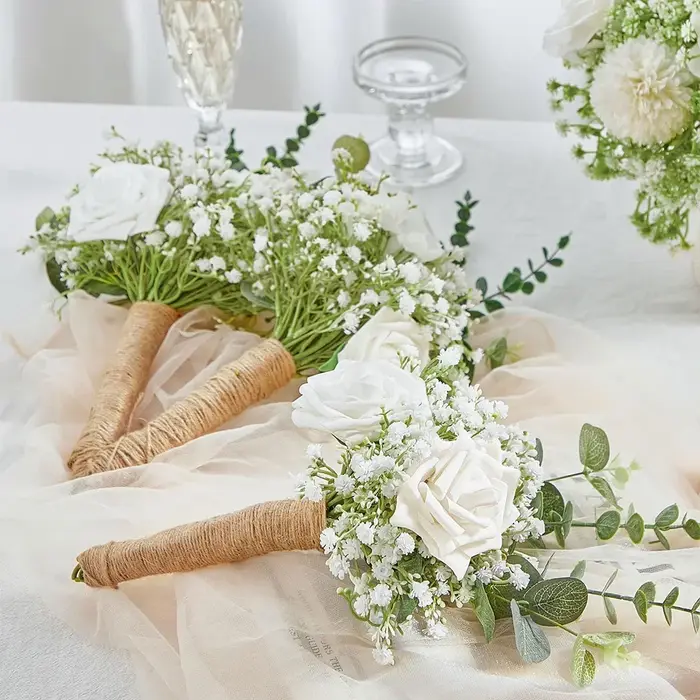10/15 pièces fleurs artificielles bébé souffle fleur faux gypsophile pour fête de mariage décoration de la maison Bouquets floraux bricolage accessoires
