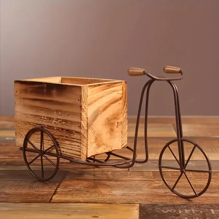 Support de plante de Tricycle en bois rustique Vintage-charmant