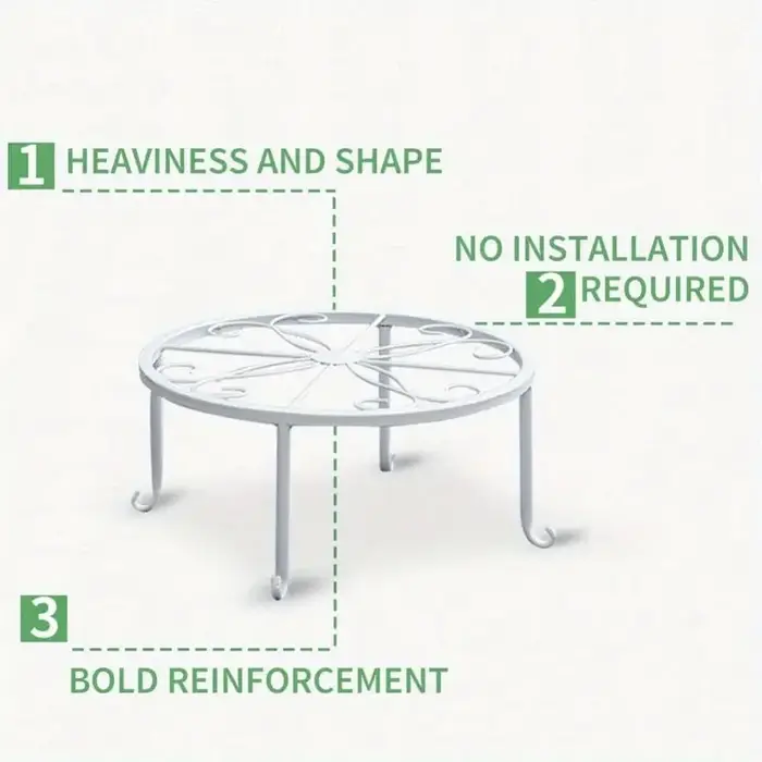 Supports de plantes en métal pour pot de fleur, support en fer noir, récipient de jardinière en méta