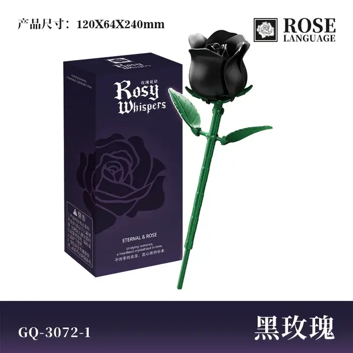 Blocs de construction de Bouquet de roses romantiques, fleurs conservées, accessoires Photo gothique