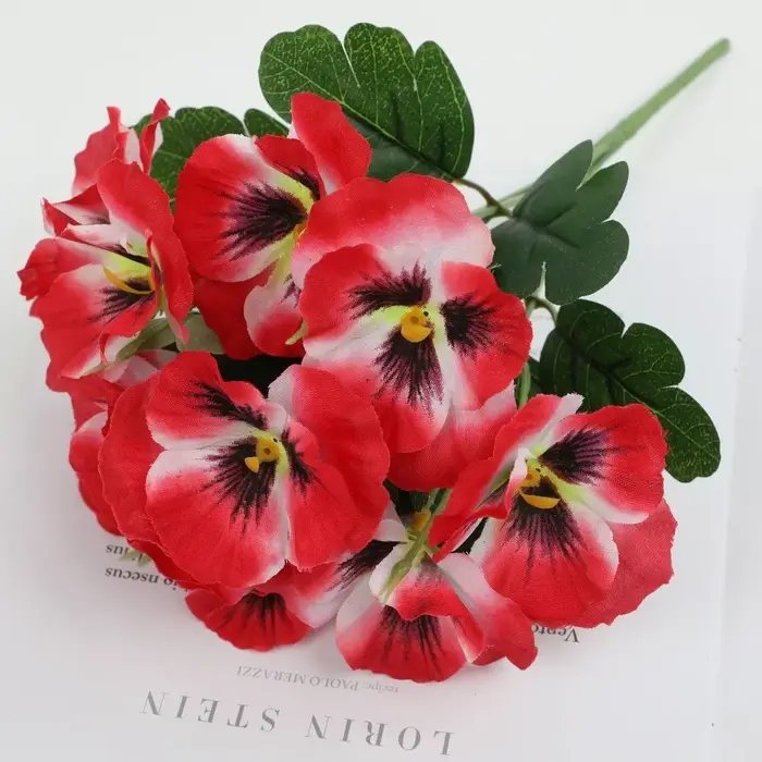 Lot de fleurs artificielles de primula de 32 cm