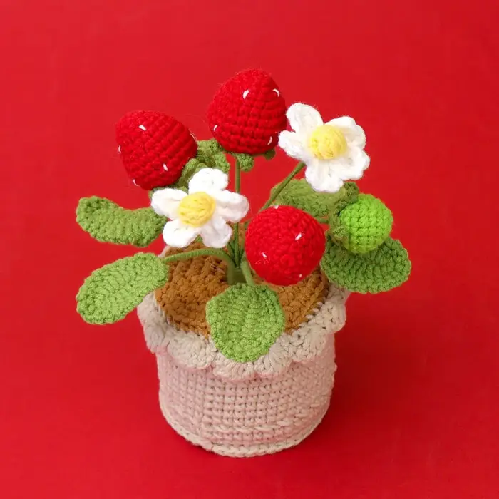 Plantes tricotées créatives en pot au Crochet