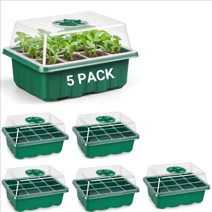 Kit de démarrage de semis 10/5 pièces, mini propagateur de plantes avec dômes ventilés et base pour