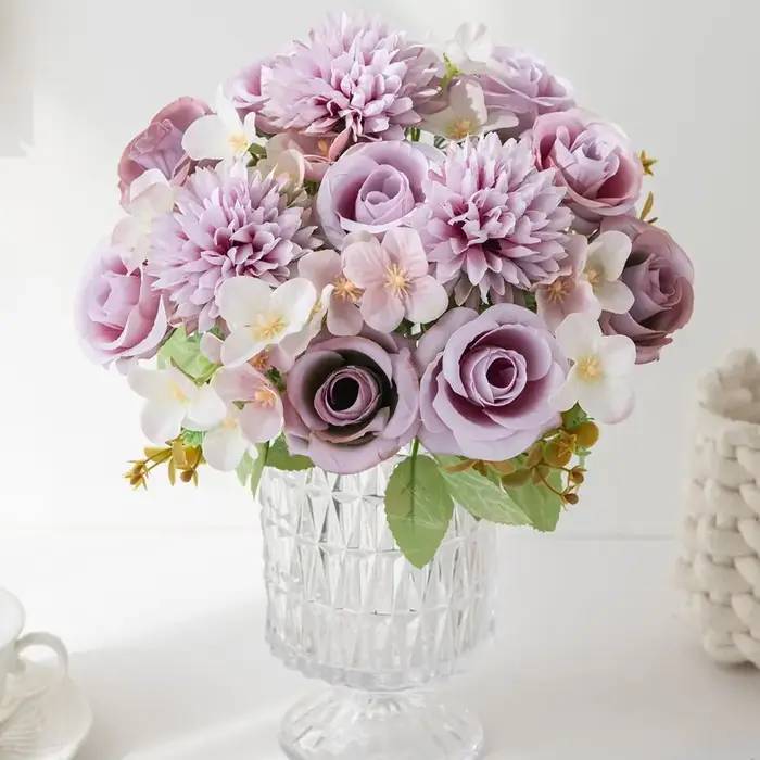 Fleur artificielle Soie hortensia rose de Haute Qualité Vacances Mariage nuptiale bouquet Accueil vase table BRICOLAGE cadeau scrapbook Décoration