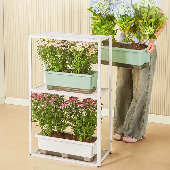 Pot de culture auto-absorbant pour légumes d'intérieur avec trou de drainage et corde absorbante